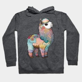 Pastel Rainbow Llama Hoodie